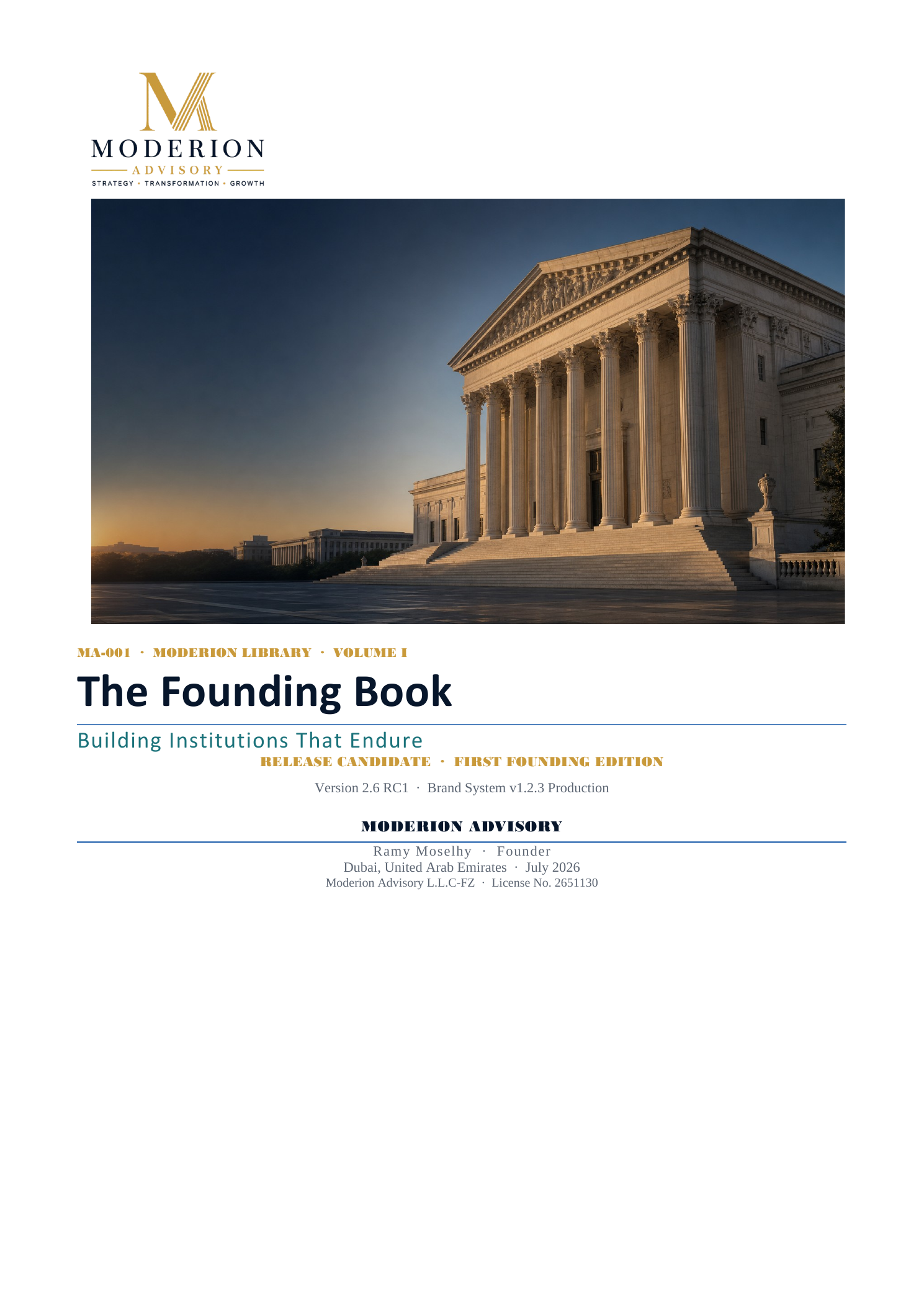 The Founding Book — Building Institutions That Endure